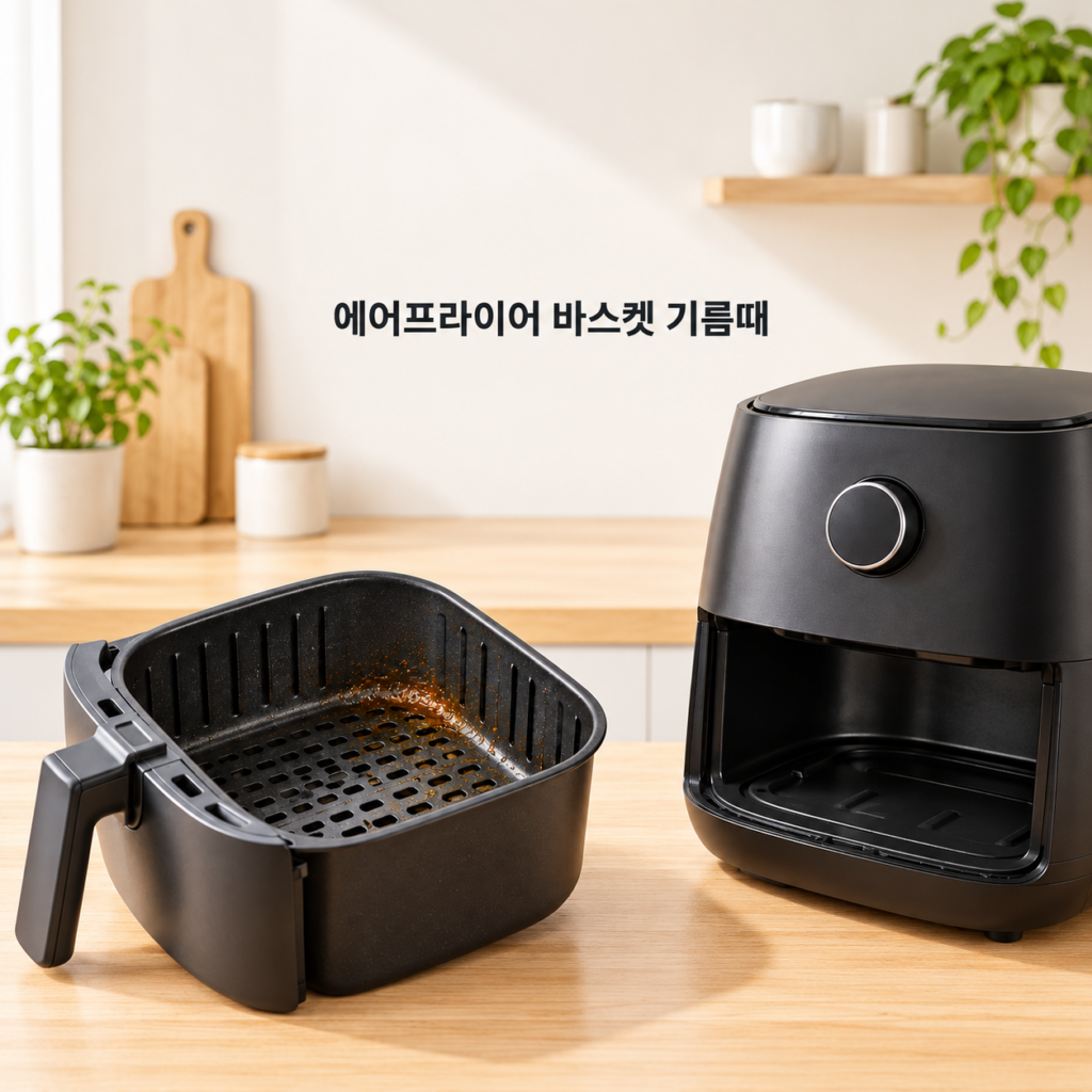 에어프라이어 바스켓 기름때