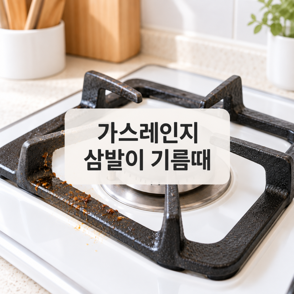 가스레인지 삼발이 기름때 청소